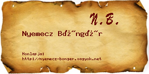 Nyemecz Böngér névjegykártya